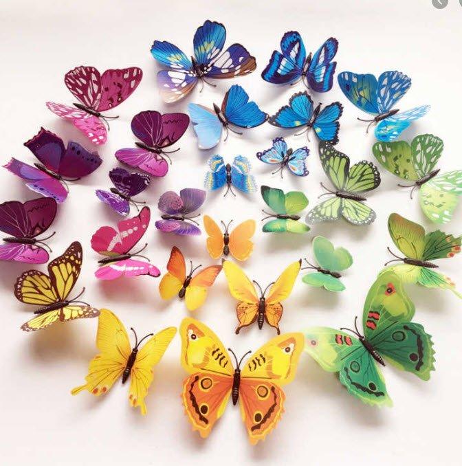 Image of Cover-Discount 11 Stück 3D Schmetterlinge Wand Sticker Deko bunt - ONE SIZE