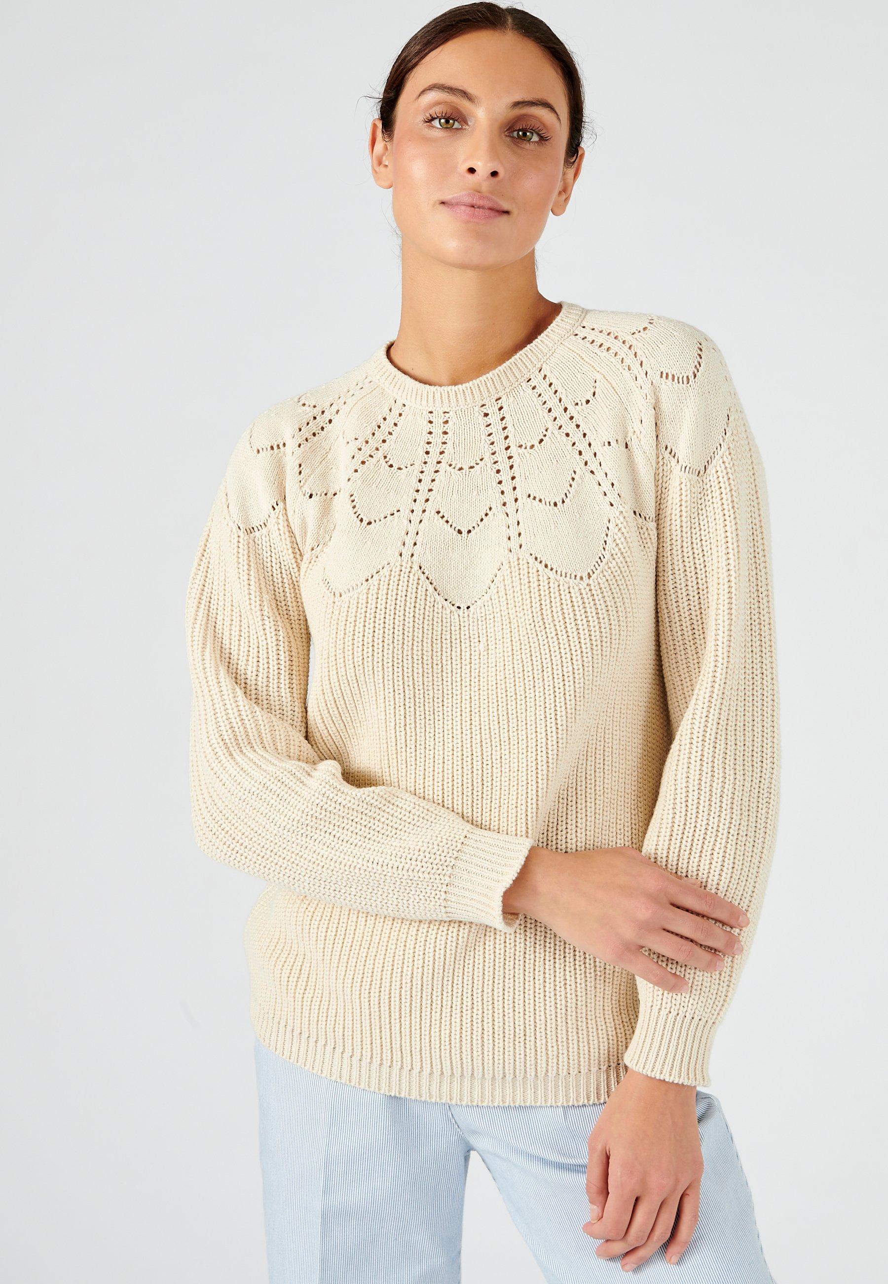 Image of Pullover Mit Ajour-details. Damen Braun 46/48