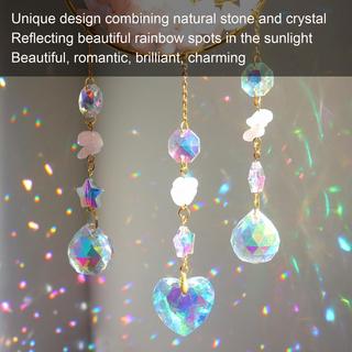 Alopini Sonnenfänger Kristall Fenster, Mond Anhänger Dekoration, Fenster Dekoration hängen, Regenbogen Sonnenfänger Kristall, Regenbogen Anhänger  