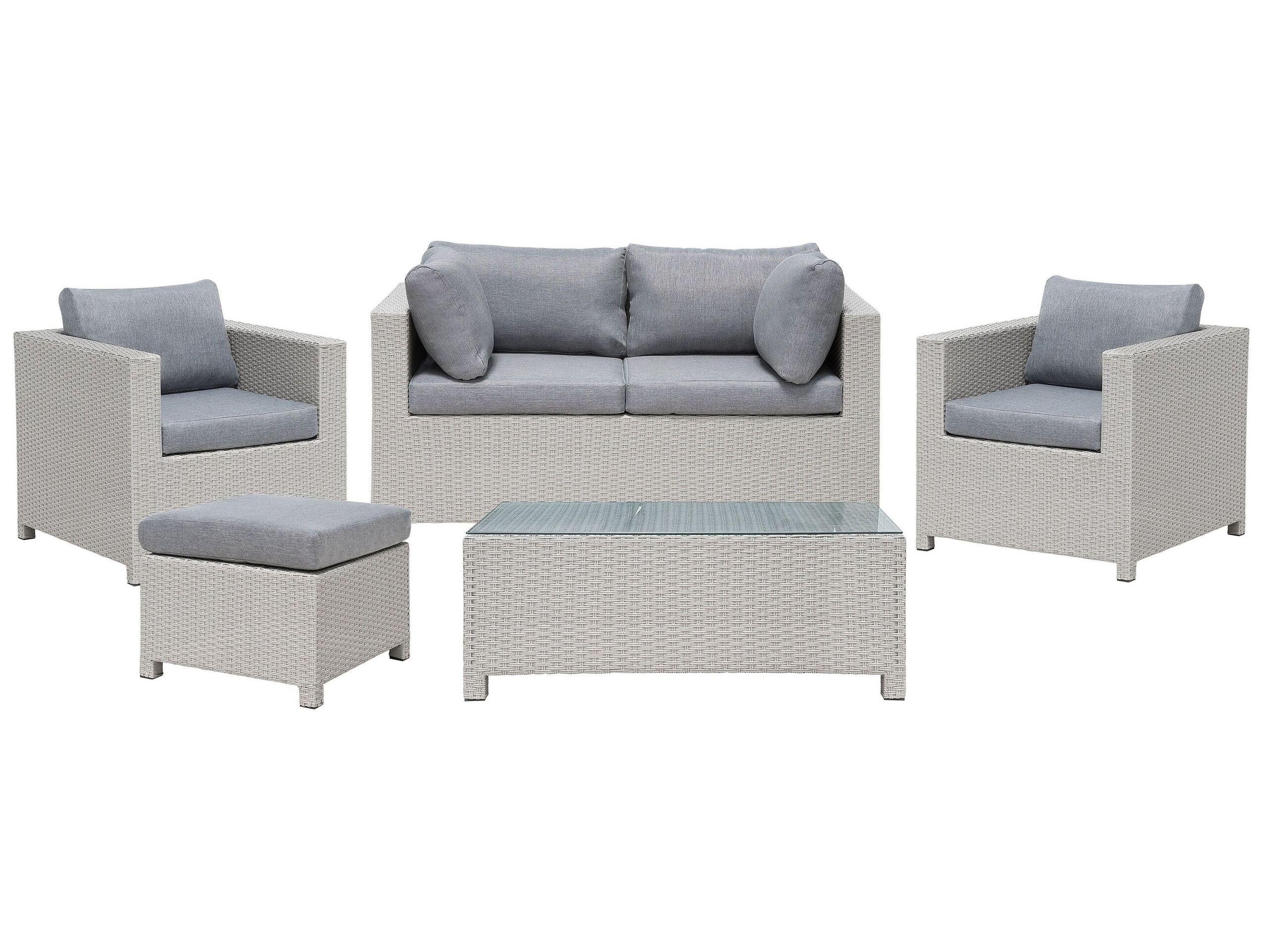 Beliani Lounge Set mit Tisch aus PE Rattan Modern MILANO  