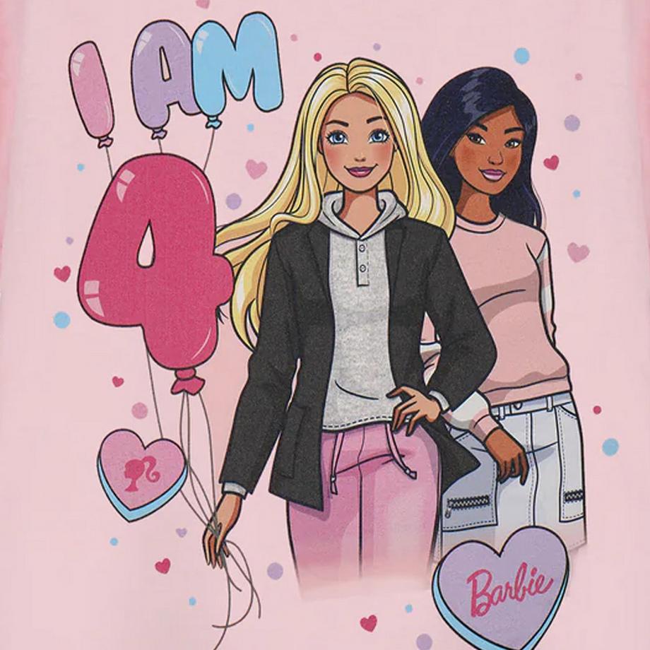 Barbie  TShirt  4. Geburtstag kurzärmlig 