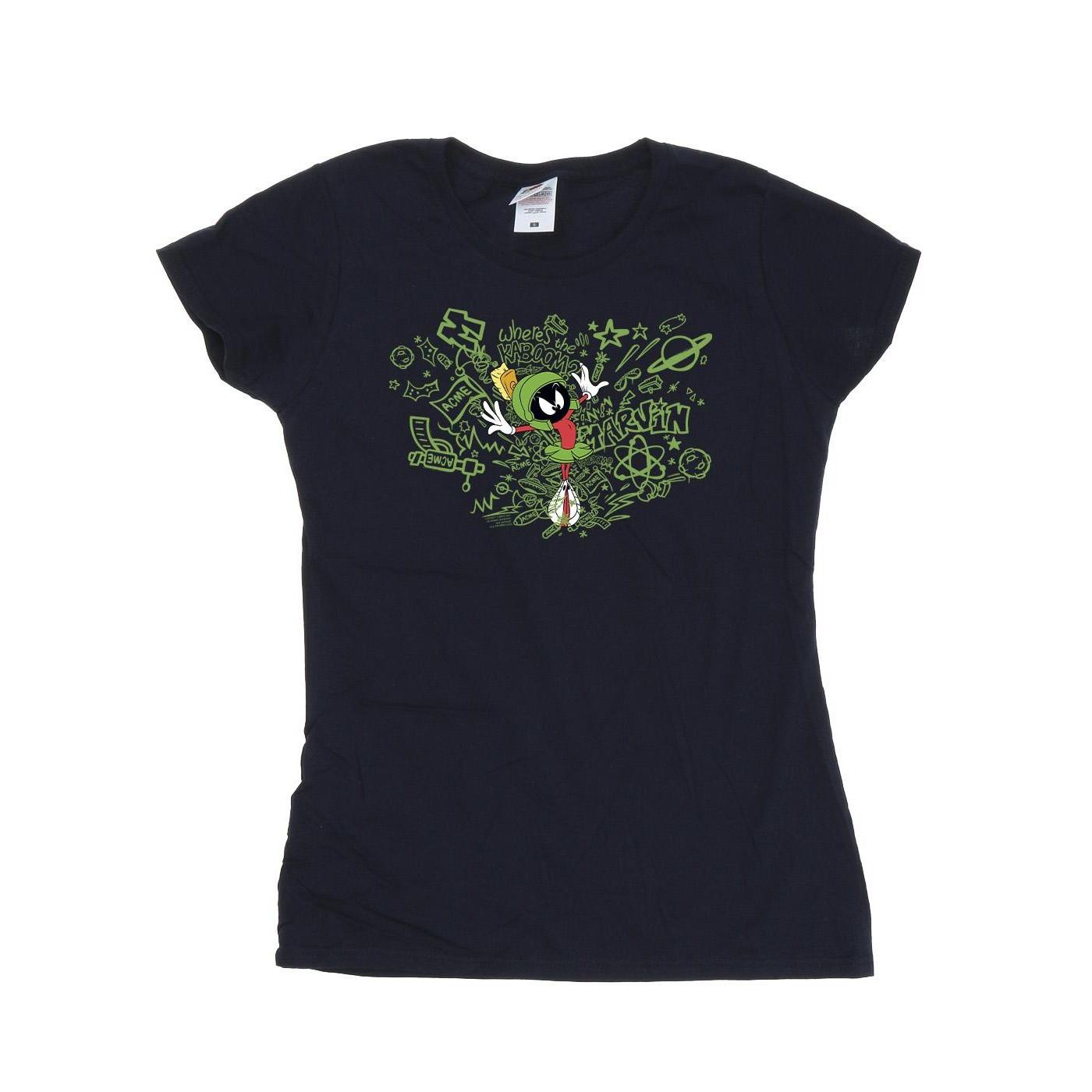 Image of Acme Doodles Marvin Martian Tshirt Damen Marine S