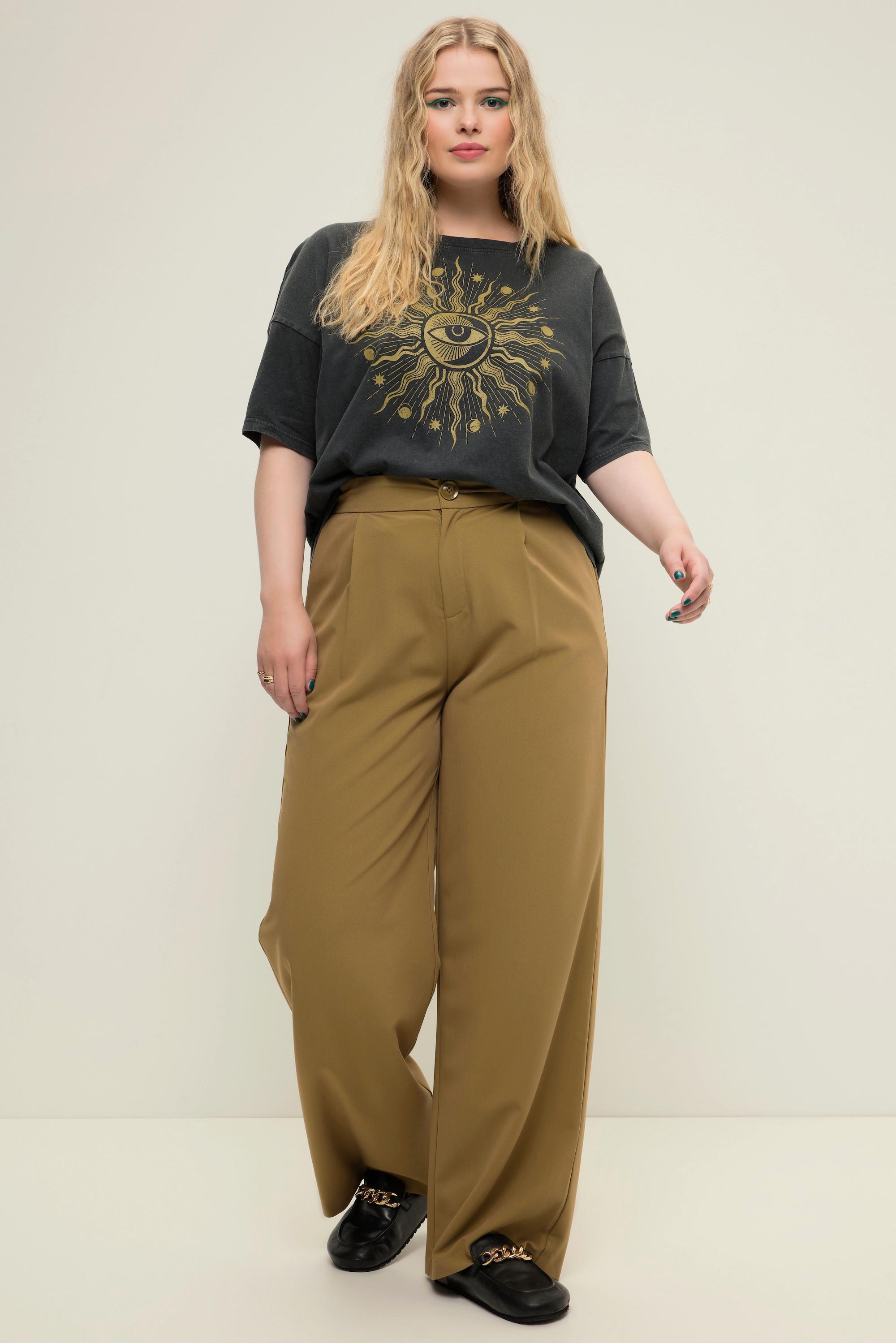 Studio Untold  Pantalon, taille haute, jambe large, taille partiellement élastique 