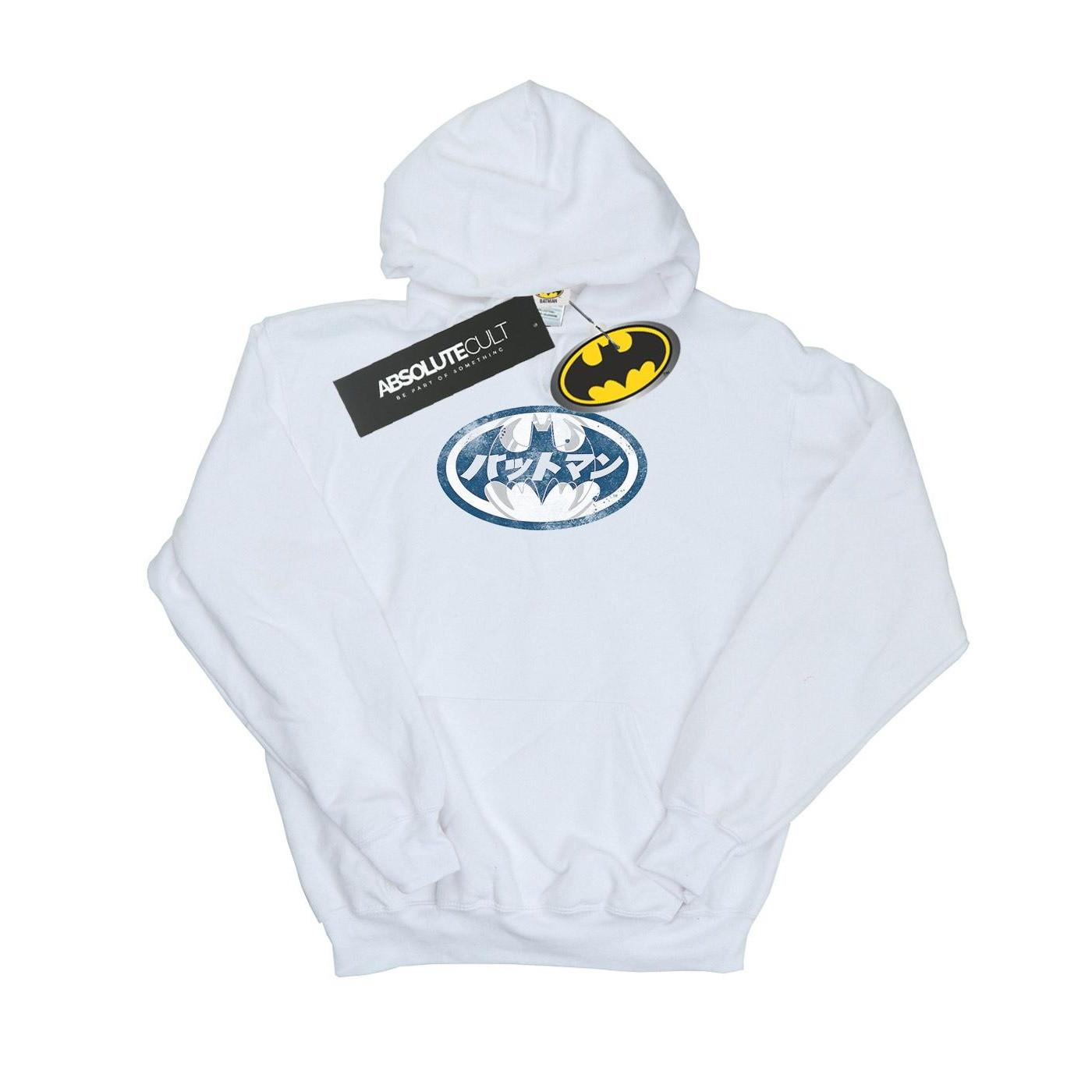 Image of Batman Japanese Logo White Kapuzenpullover Herren Weiss XXL