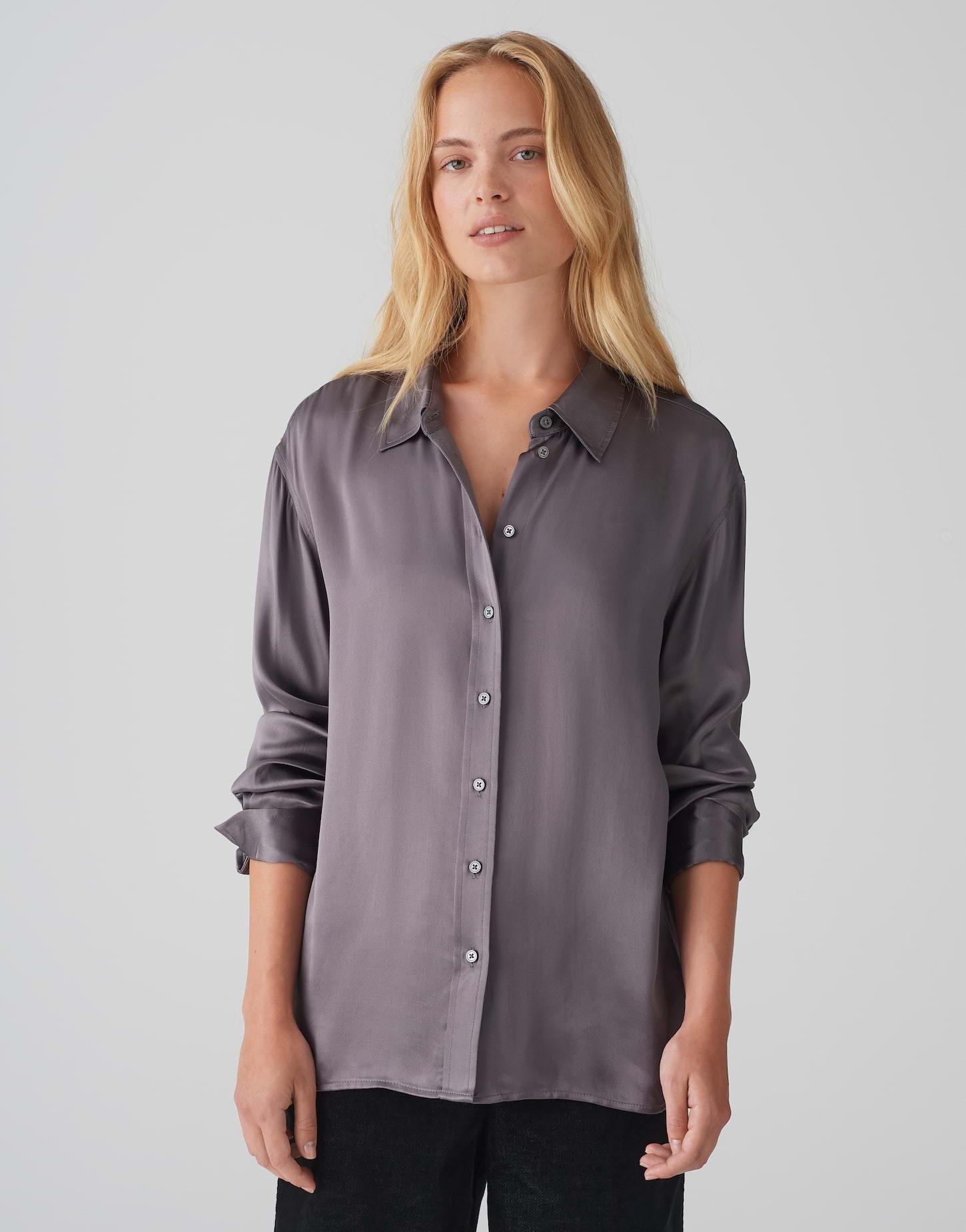 OPUS  Blouse en satin coupe droite 