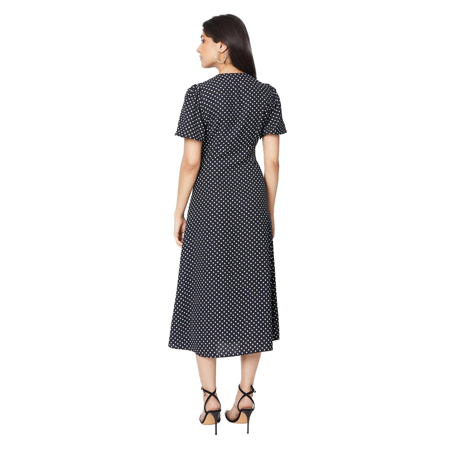 Dorothy Perkins Robe Midi Patte de Boutonnage Manches Volantes  