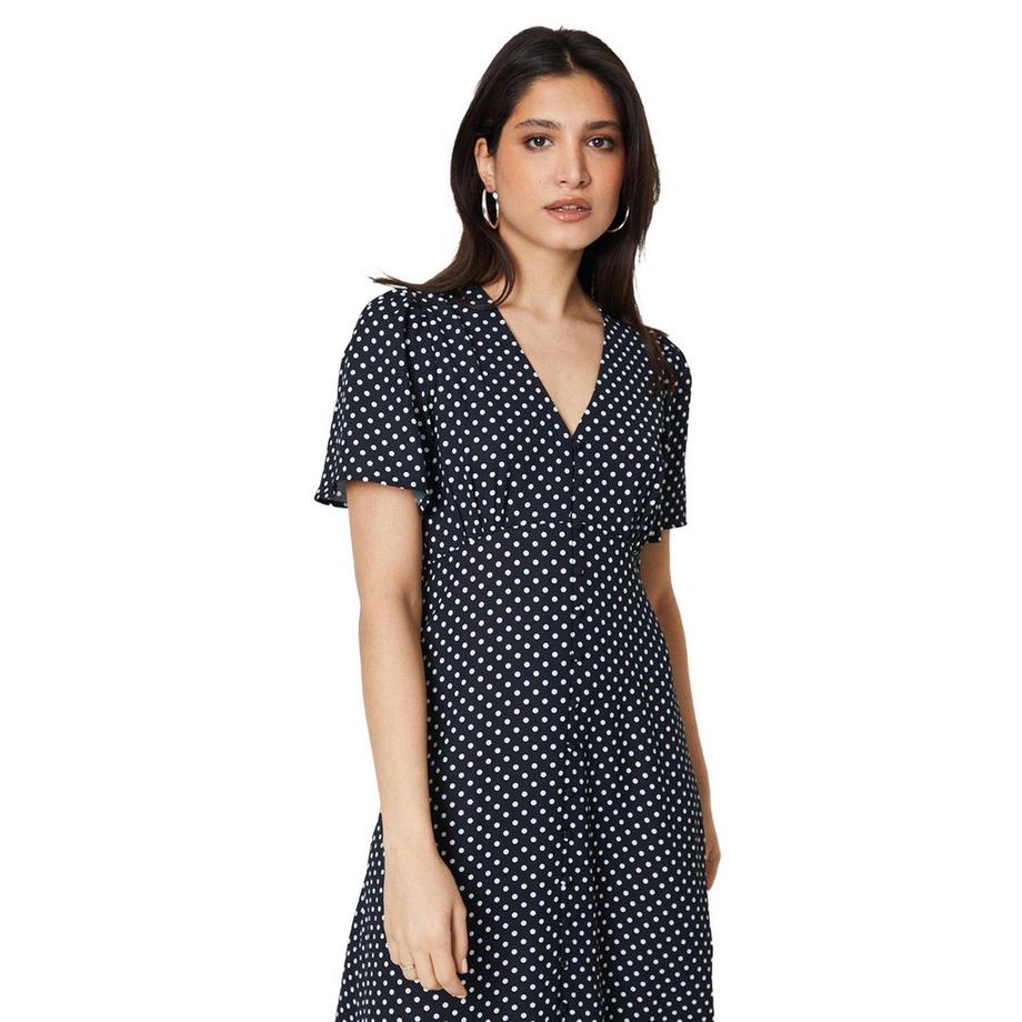 Dorothy Perkins Midi Knopfleiste Flatterärmel Kleid  