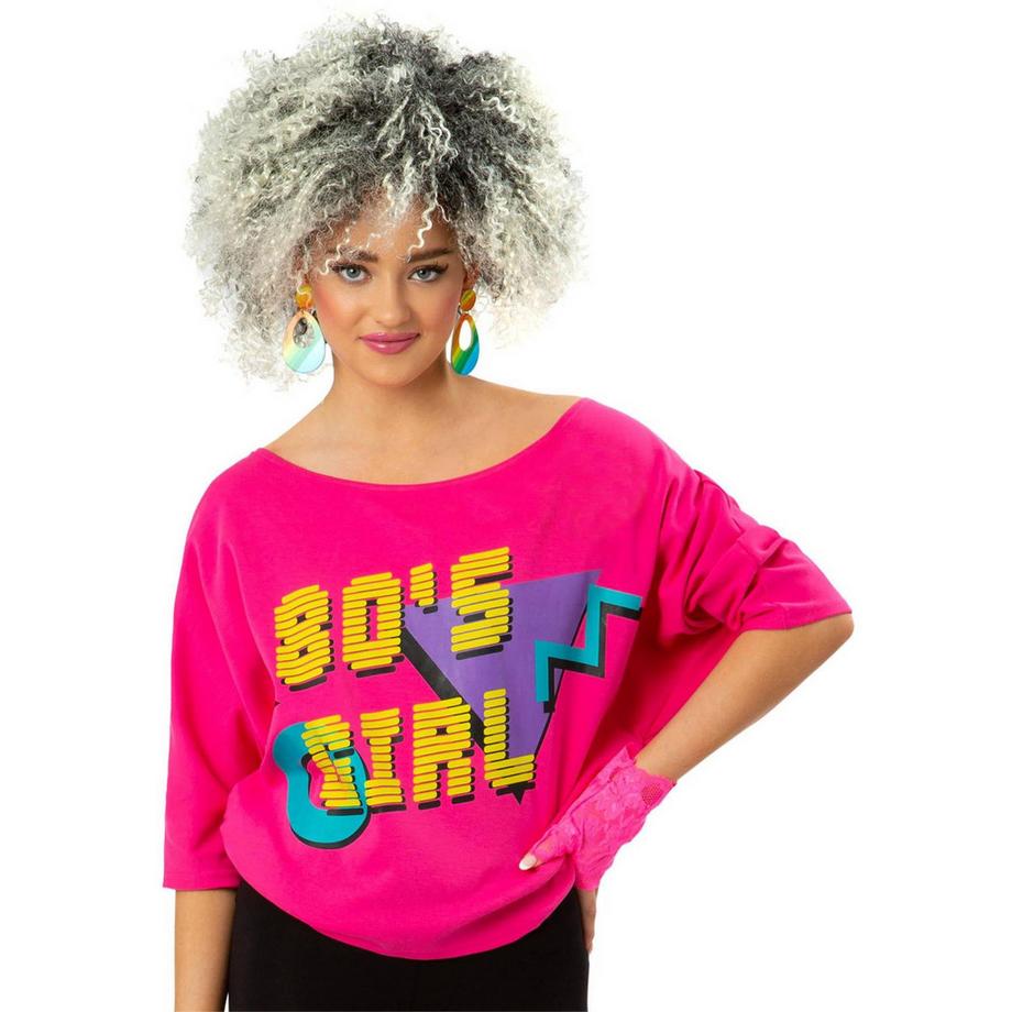 smiffys T-shirt a Pipistrello Anni '80  