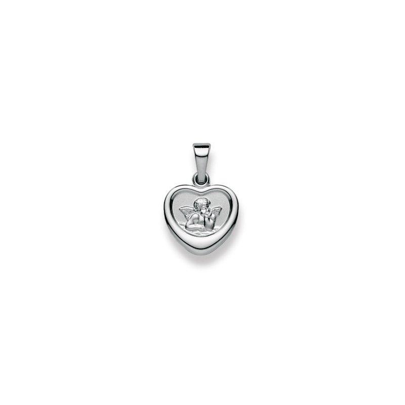 MUAU Schmuck  Pendentif ange en or blanc 750, 19x13mm 