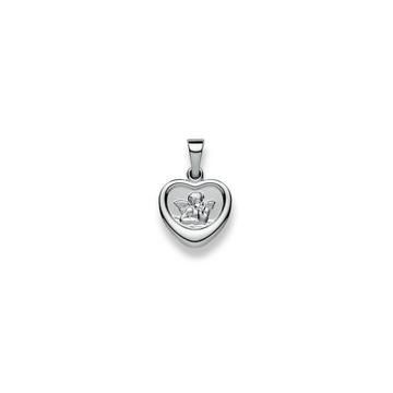 Pendentif ange en or blanc 750, 19x13mm