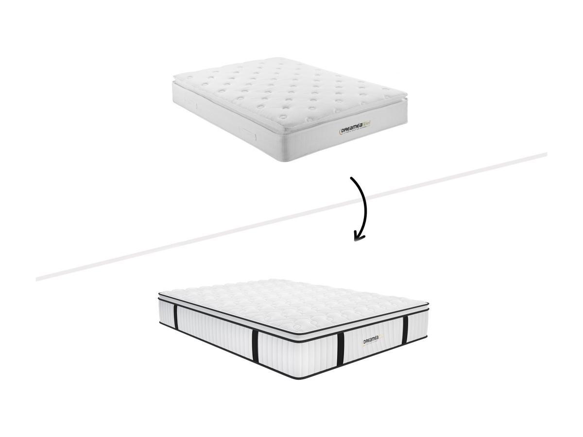 Vente-unique Ensemble sommier matelas antifeu ressorts ensachés surmatelas intégré DELICE de DREAMEA HOTEL  