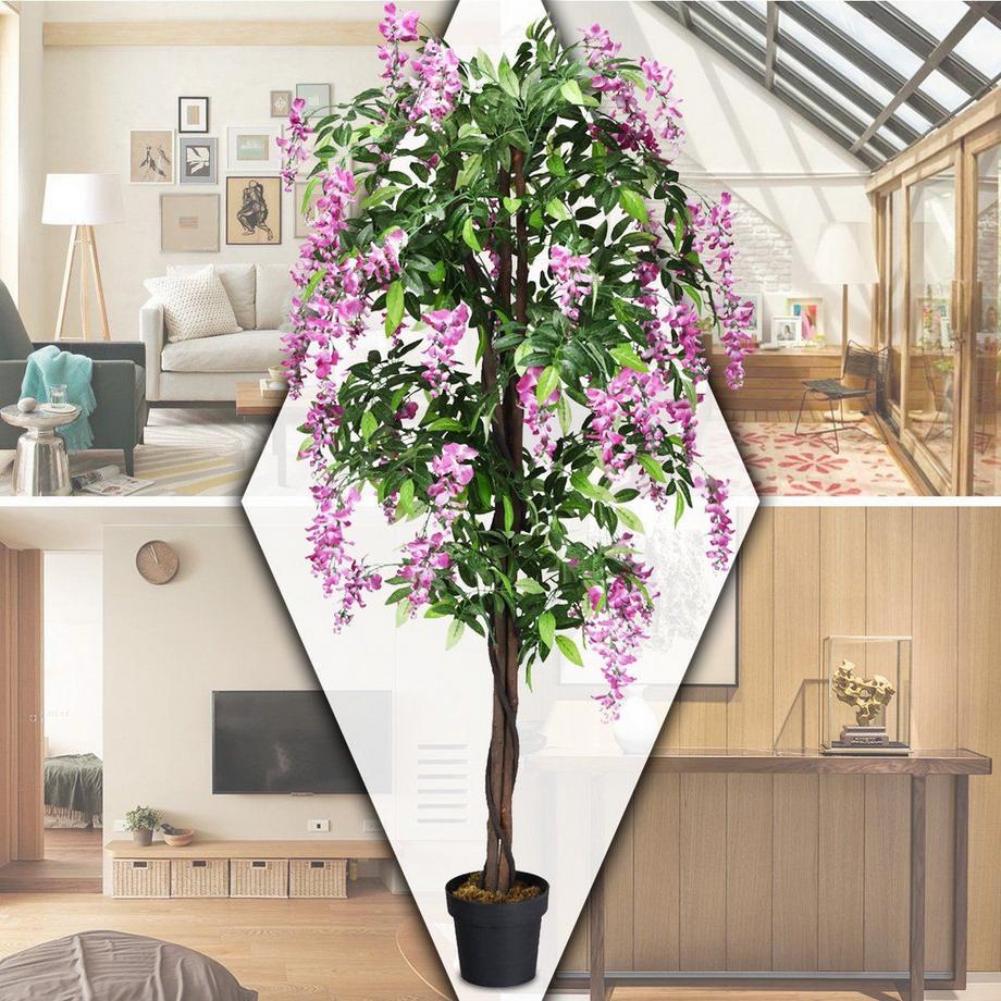 Northix  Plante artificielle utilisable palmier artificiel arbre artificiel 180 cm rose 