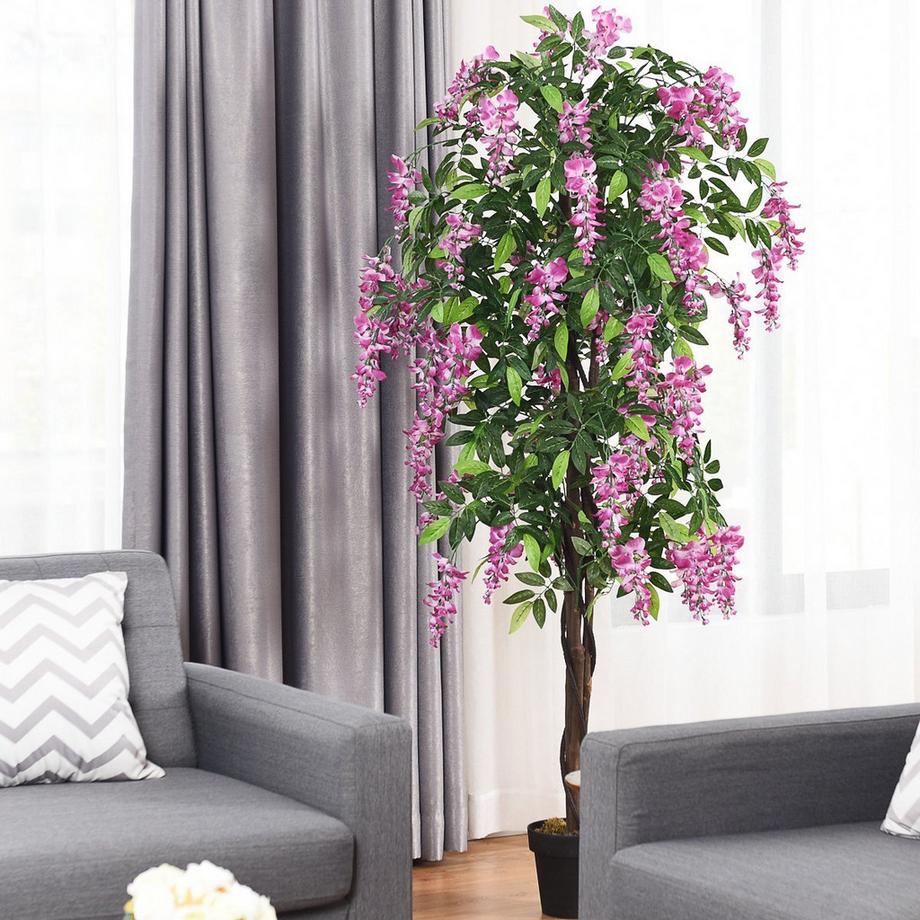 Northix  Plante artificielle utilisable palmier artificiel arbre artificiel 180 cm rose 