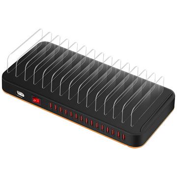 Stazione carica 100W 15 USB 3,5A supporto ventola