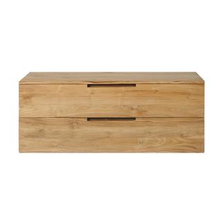 Vente-unique Waschbeckenunterschrank hängend mit 2 Schubladen - Helles Teakholz - 115 cm - BIMBING  