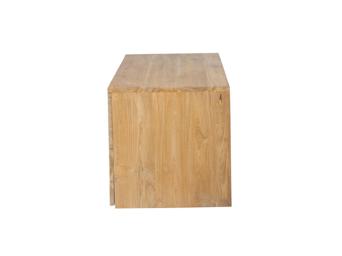 Vente-unique Mobile sotto lavabo sospeso 2 cassetti 115 cm in Teak chiaro - BIMBING  