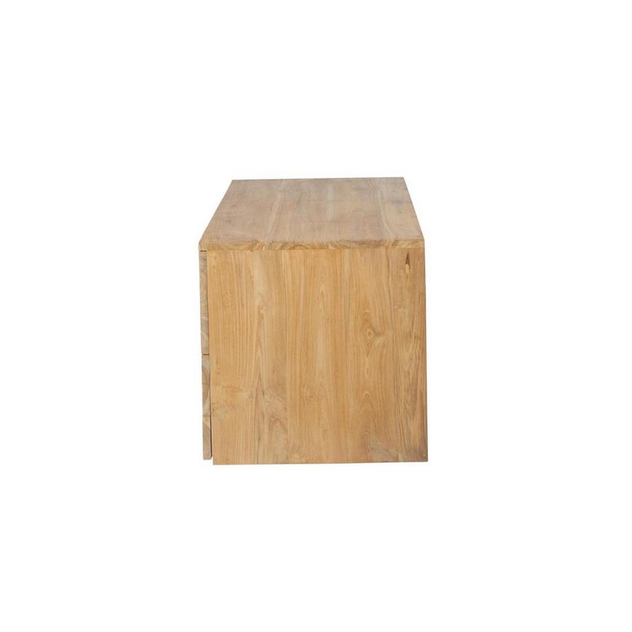 Vente-unique Mobile sotto lavabo sospeso 2 cassetti 115 cm in Teak chiaro - BIMBING  
