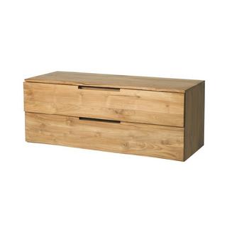 Vente-unique Waschbeckenunterschrank hängend mit 2 Schubladen - Helles Teakholz - 115 cm - BIMBING  