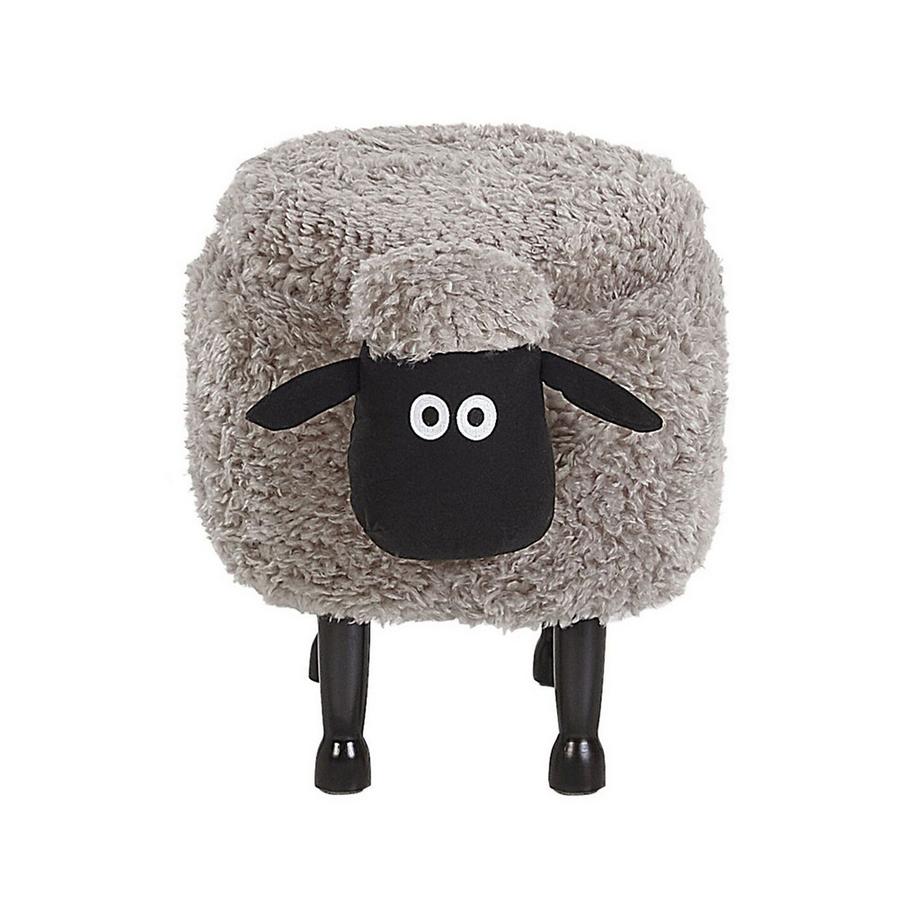 Beliani Tabouret de rangement animal en Tissu Moderne SHEEP  