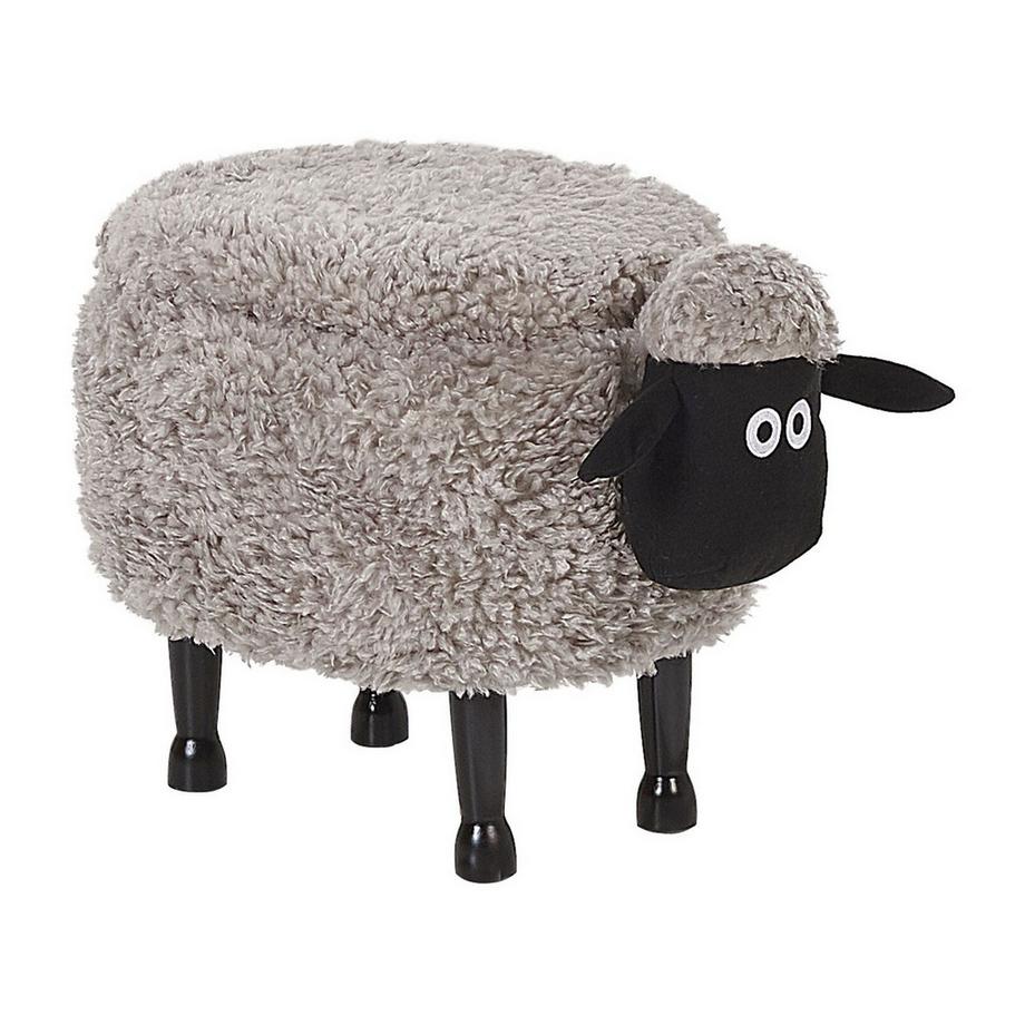 Beliani Tabouret de rangement animal en Tissu Moderne SHEEP  