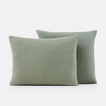 Taie d'oreiller biface lin et coton lavés