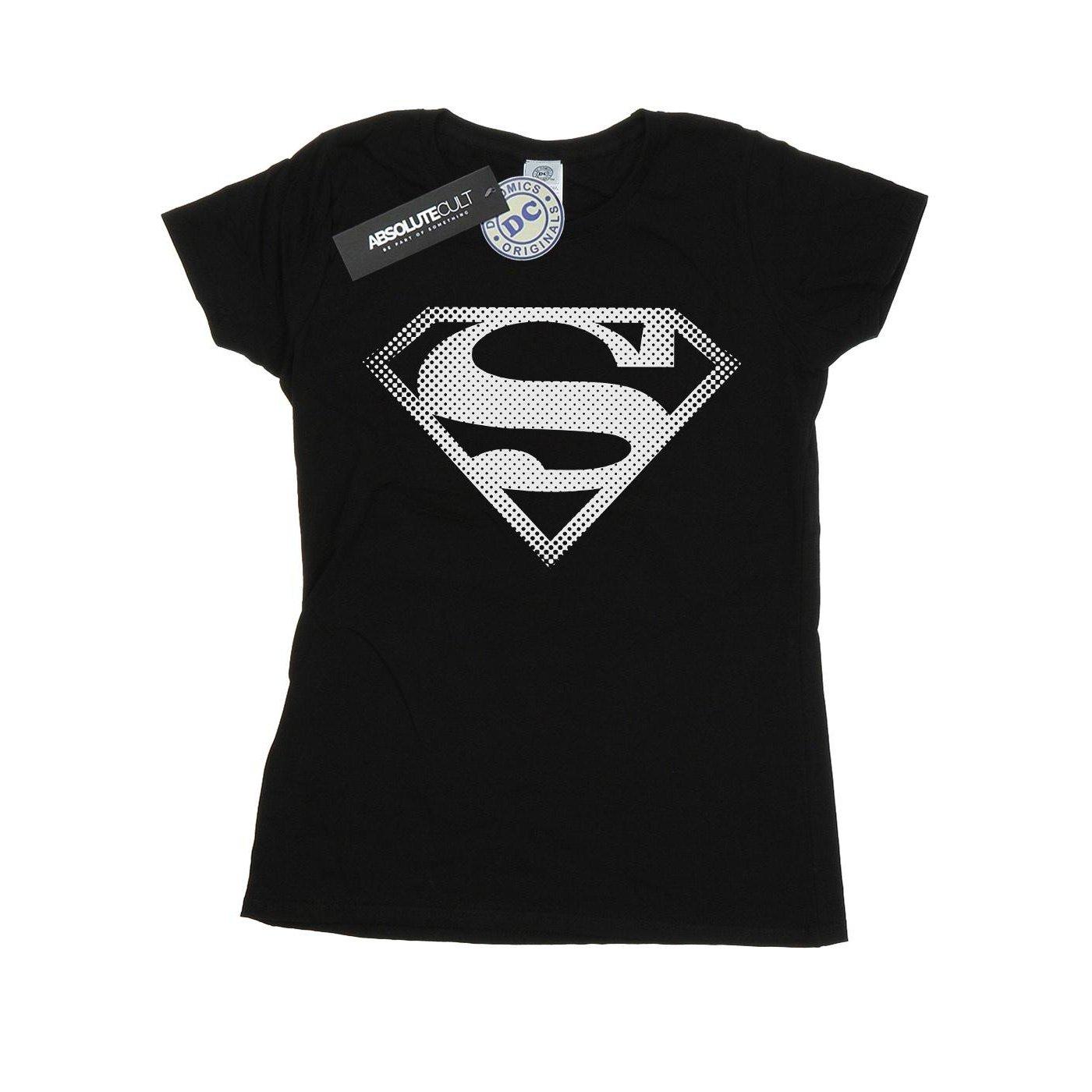 Image of Superman Spot Logo Tshirt Damen Schwarz XL