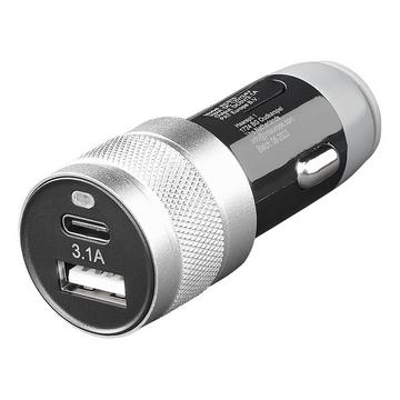 Chargeur USB 2 voies type A + C 12V/24V 3100mA