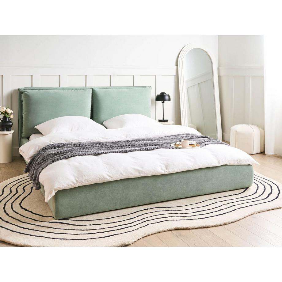 Beliani Lit à eau en Velours Scandinave BAJONNA  