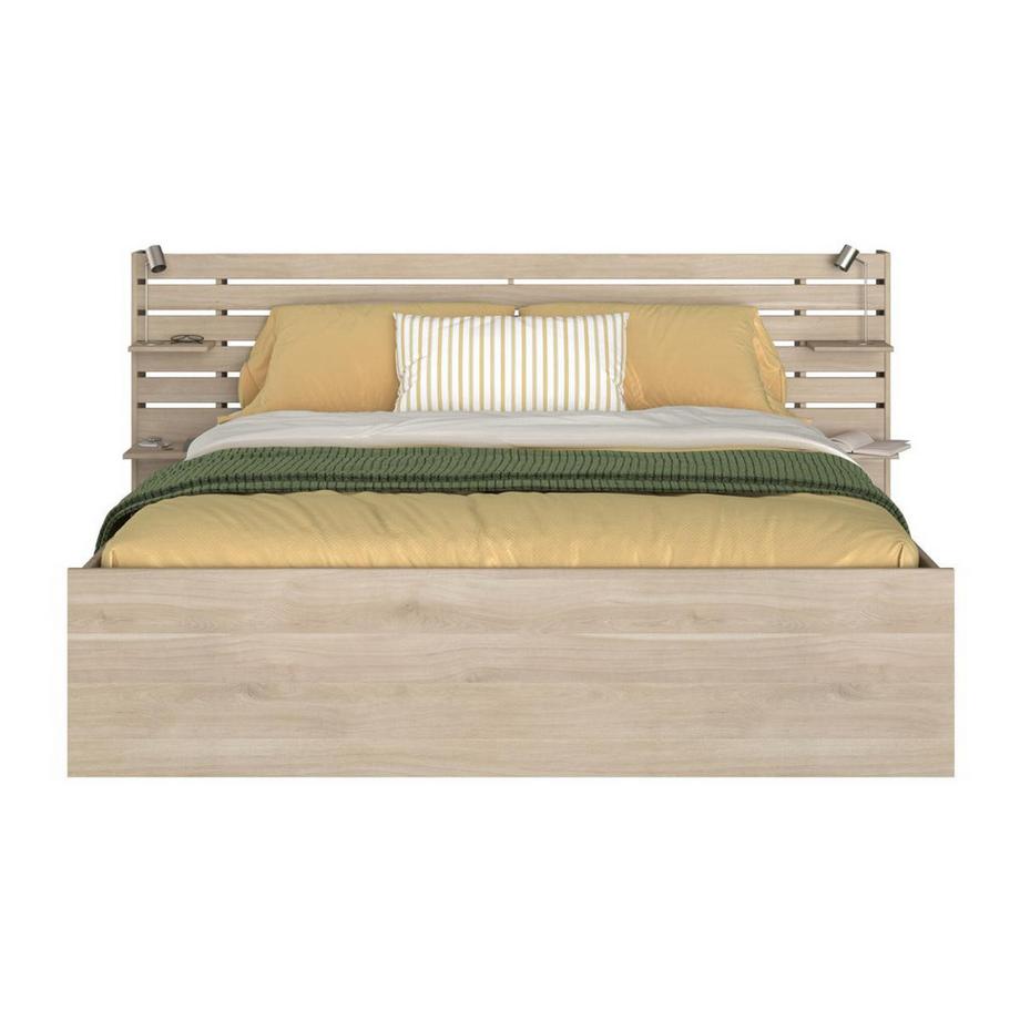 Vente-unique Letto 180 x 200 cm Con vani portaoggetti Naturale + Rete  - TENALIA  