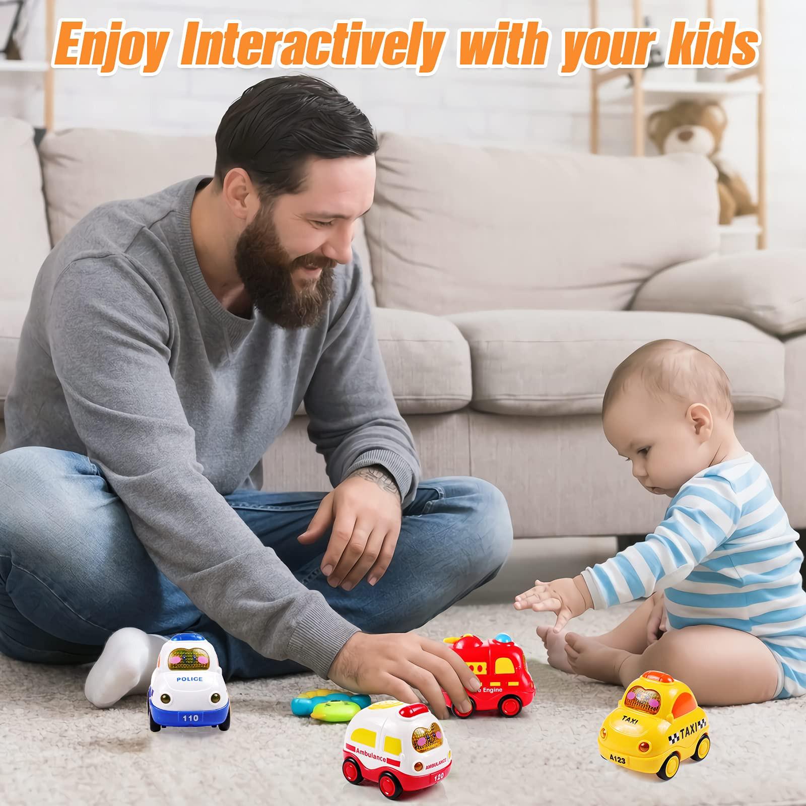 Activity-board  4 Stück Push and Go Auto mit Licht und Musik 