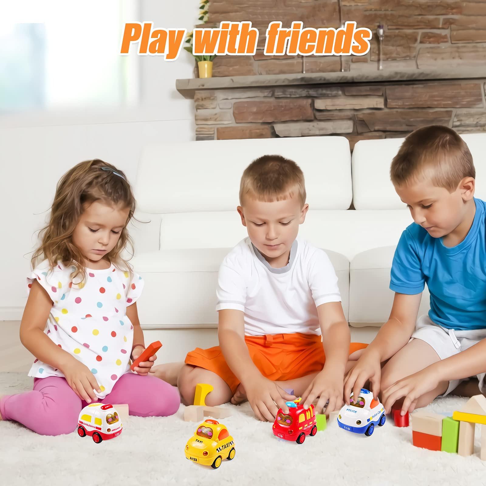 Activity-board  4 Stück Push and Go Auto mit Licht und Musik 