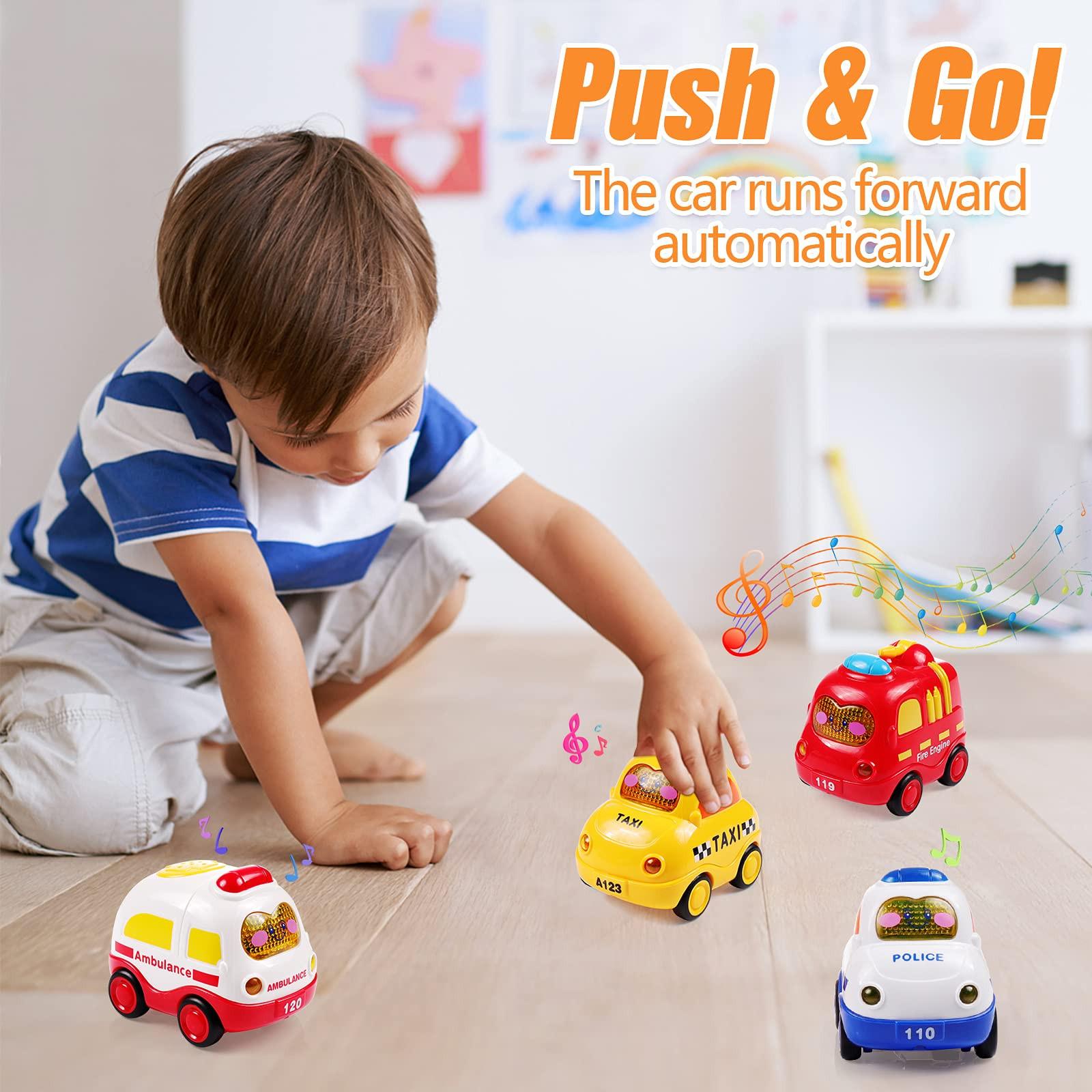 Activity-board  4 Stück Push and Go Auto mit Licht und Musik 