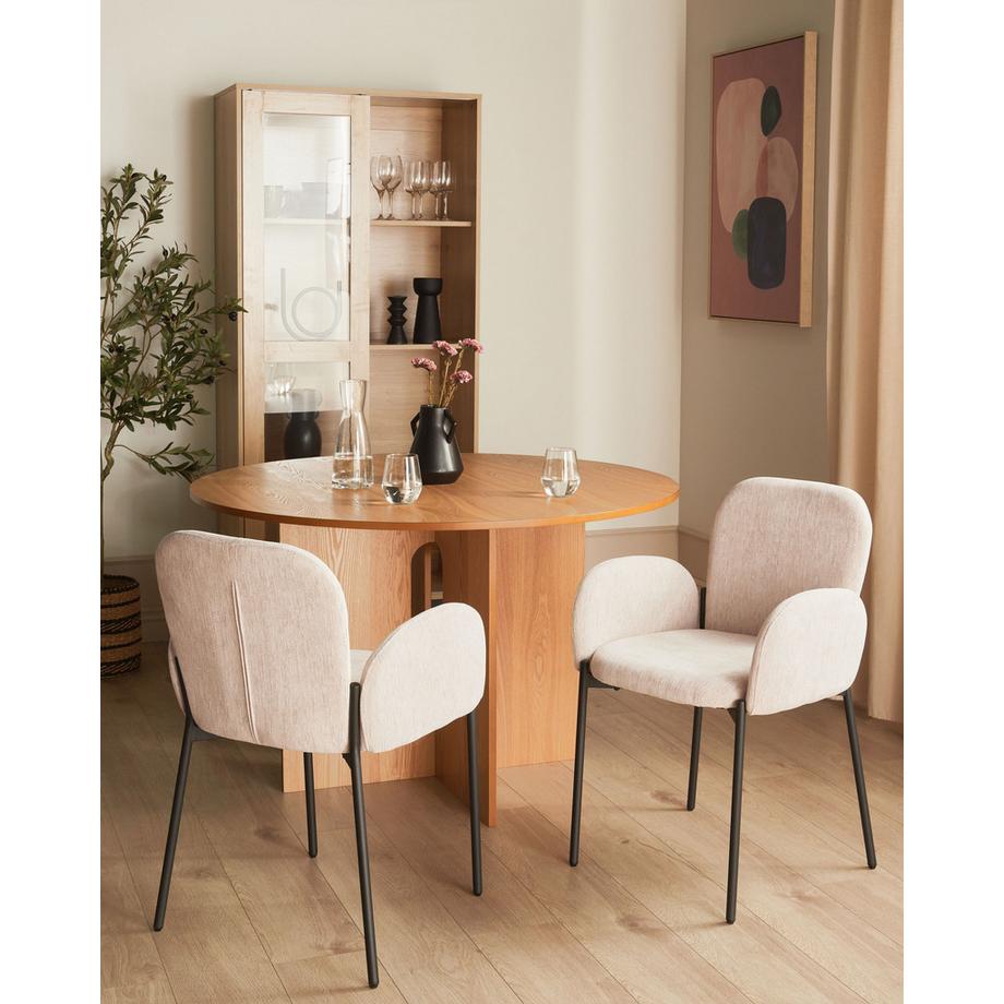 Beliani Lot de 2 chaises de salle à manger en Tissu  ALBEE  