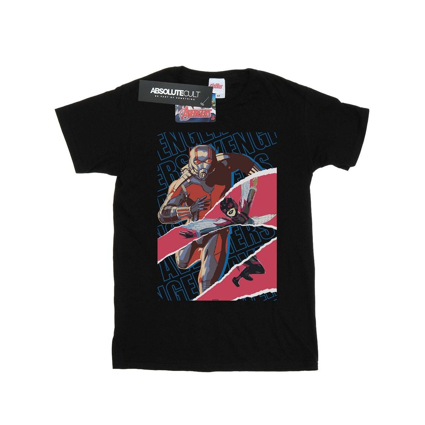 Image of Avengers Antman And The Wasp Collage Tshirt Damen Schwarz L