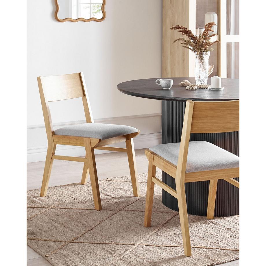 Beliani Lot de 2 chaises de salle à manger en Bois d'hévéa Rétro ENOLA  