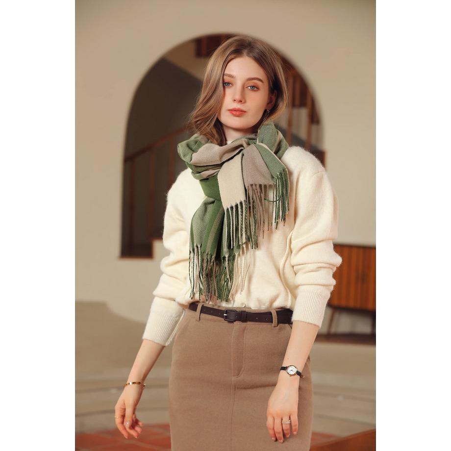 Only-bags.store Karierter Kaschmir-Look Oversized Schal  