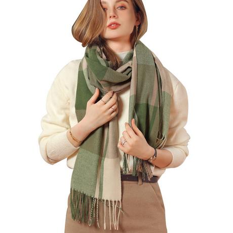 Only-bags.store Karierter Kaschmir-Look Oversized Schal  