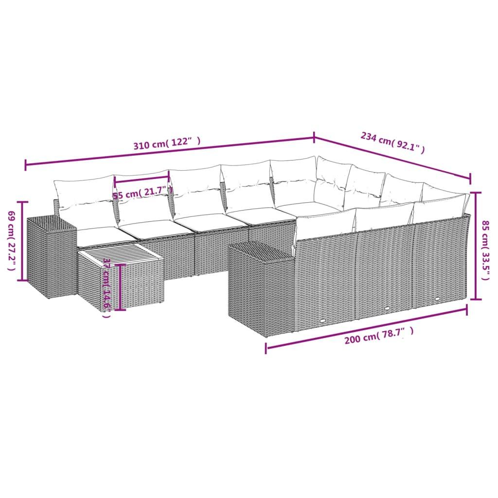 VidaXL set divano da giardino Polirattan  