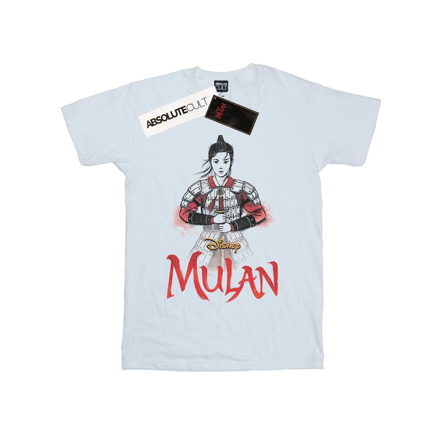 Image of Mulan Movie Sword Pose Tshirt Damen Weiss XXL