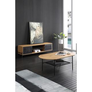 mutoni Buffet bas en bois plaqué 161x40x47 noir  