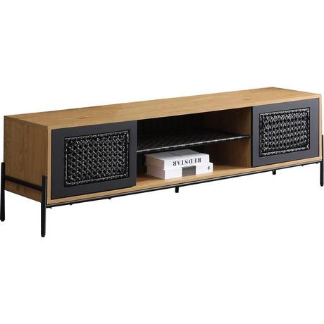 mutoni Buffet bas en bois plaqué 161x40x47 noir  