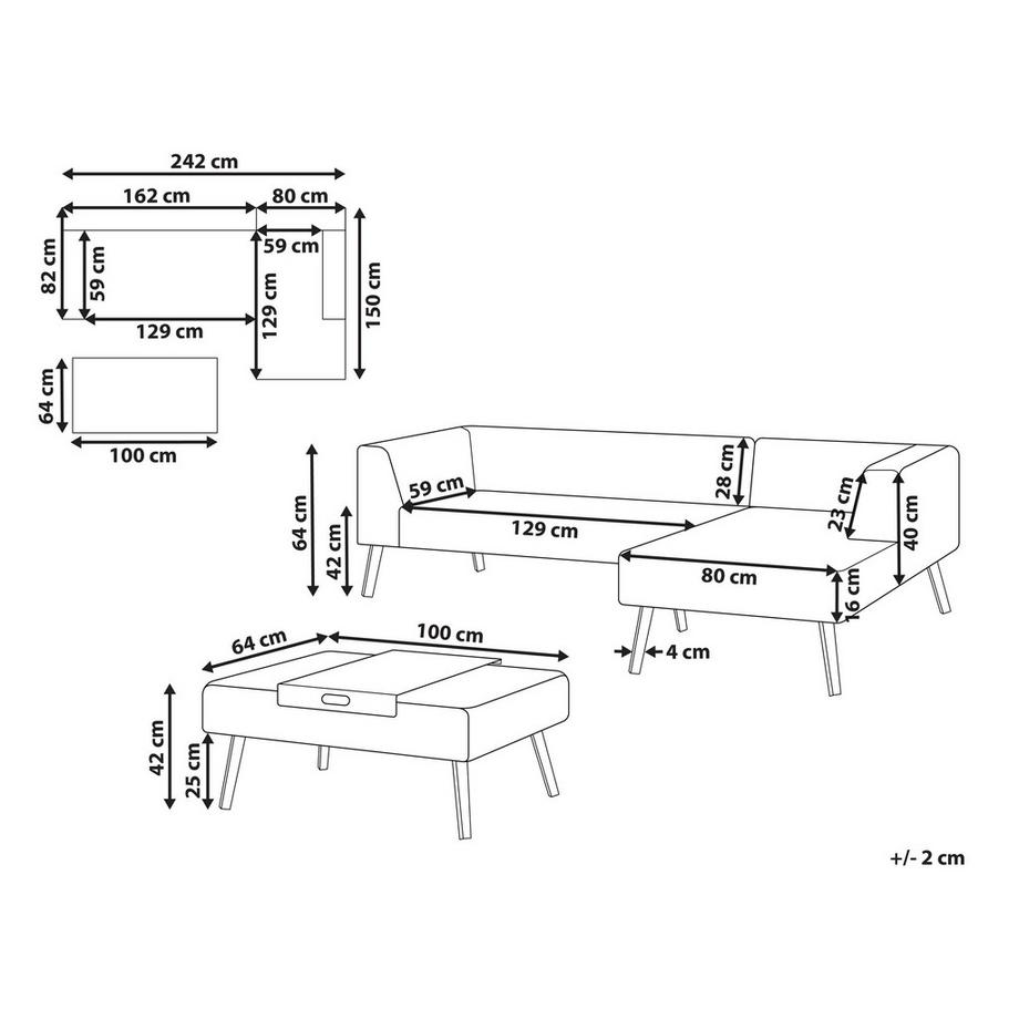 Beliani Set lounge pour jardin en Oléfine Moderne SORRIVOLI  