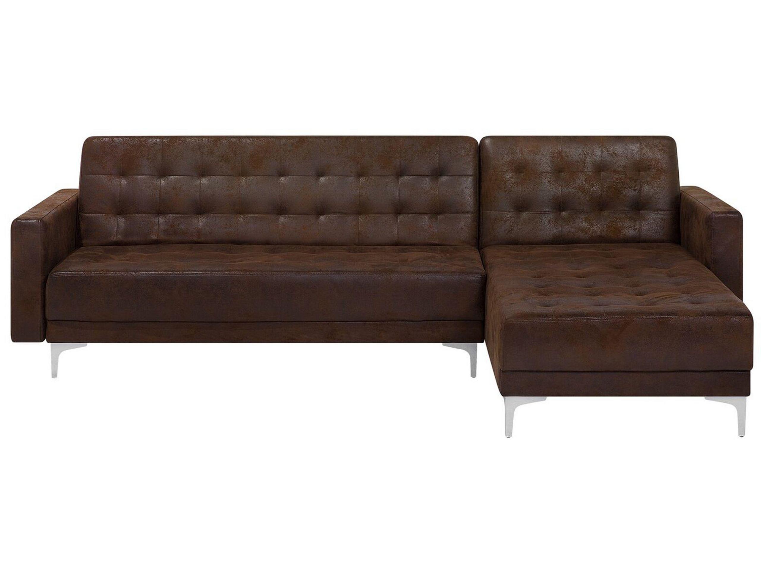 Beliani Ecksofa aus Kunstleder Retro ABERDEEN  