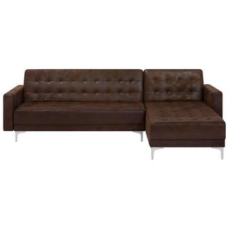 Beliani Ecksofa aus Kunstleder Retro ABERDEEN  