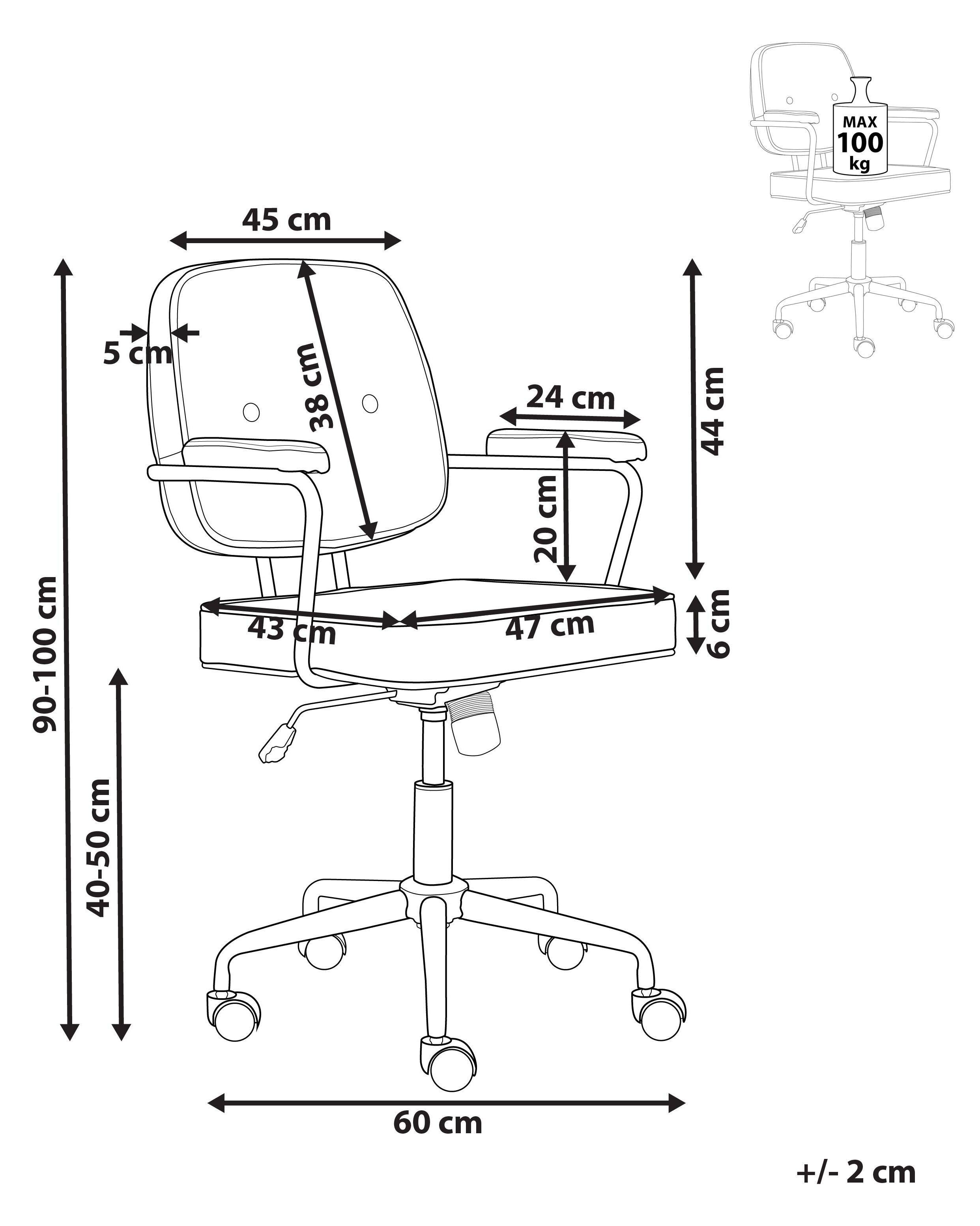 Beliani Chaise de bureau en Cuir PU Traditionnel PAWNEE  