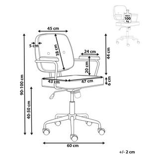 Beliani Chaise de bureau en Cuir PU Traditionnel PAWNEE  