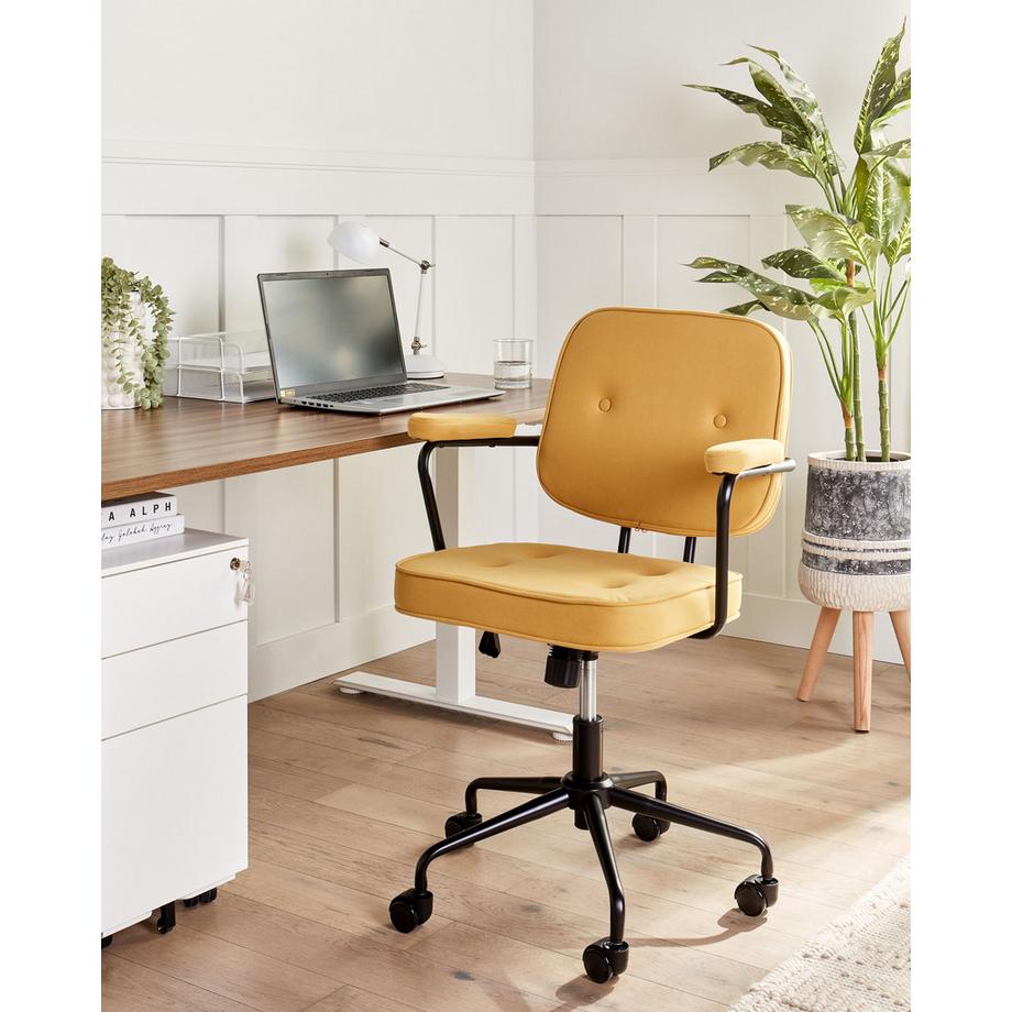Beliani Chaise de bureau en Tissu Rétro PAWNEE  