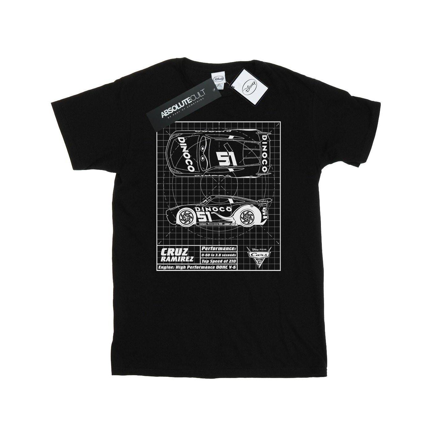 Image of Cars Cruz Ramirez Blueprint Tshirt Herren Schwarz XL