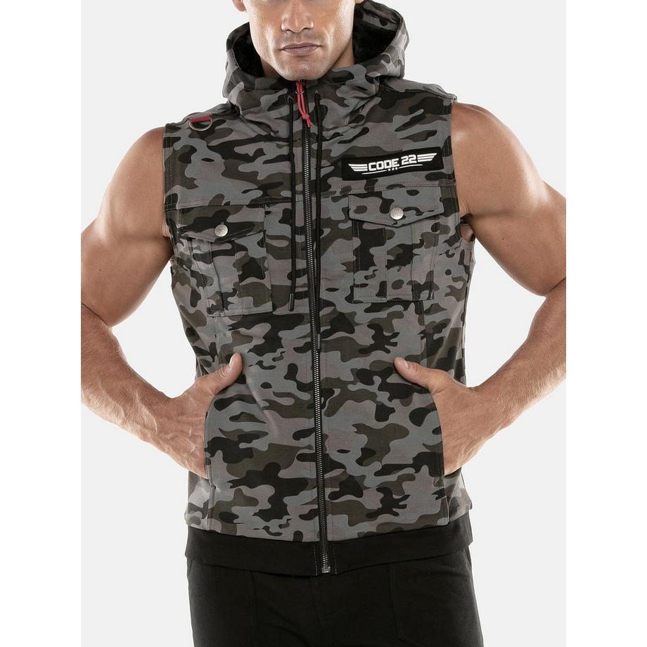 Ärmellose Kapuzenjacke Cargo