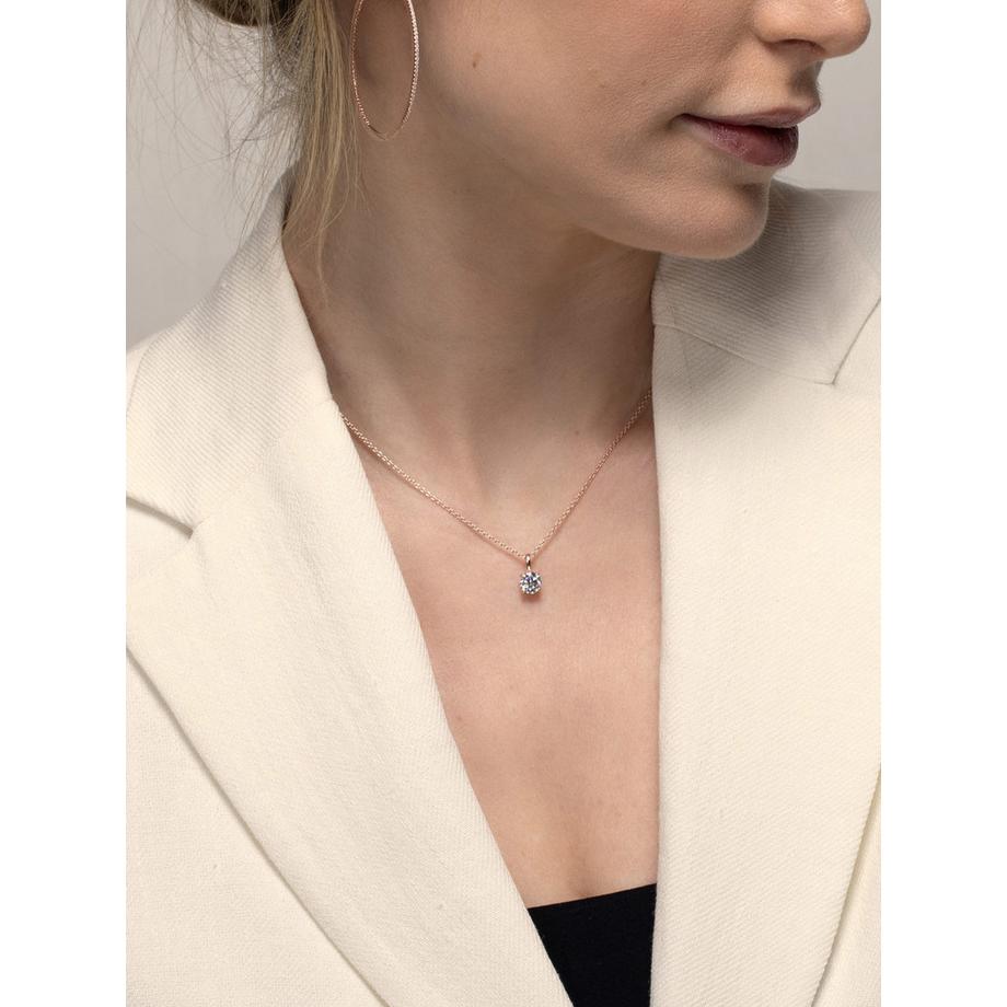 PHANTASYA  Kette mit Zirkonia Anhänger 6mm 1893 Roségold 